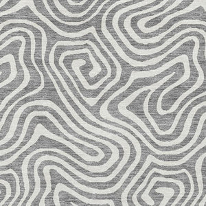 HomeRoots 5' X 8' Gray And Ivory Abstract Area Rug - Washable, UV Protected, Stylish & Durable for Homes 680869