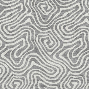 HomeRoots 5' X 8' Gray And Ivory Abstract Area Rug - Washable, UV Protected, Stylish & Durable for Homes 680869