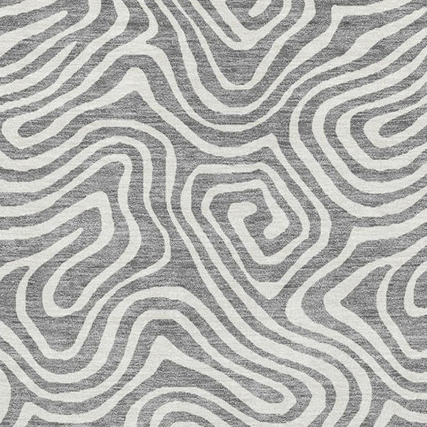 HomeRoots 8' X 10' Gray and Ivory Abstract Washable Area Rug – Durable, Stain Resistant, UV Protected Elegance 680871