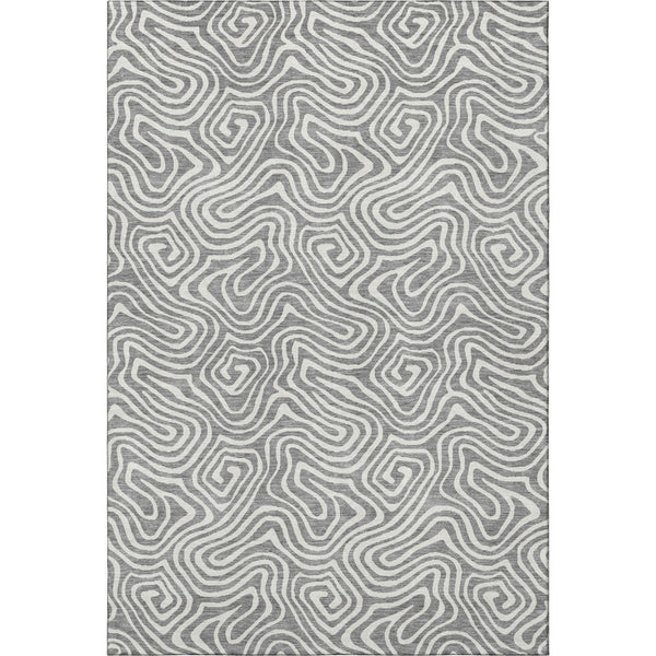 HomeRoots 8' X 10' Gray and Ivory Abstract Washable Area Rug – Durable, Stain Resistant, UV Protected Elegance 680871