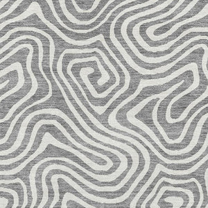 HomeRoots 9' X 12' Gray and Ivory Abstract Area Rug - Washable, UV Protected, Durable for High-Traffic Homes 680872