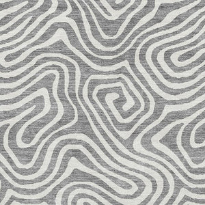 HomeRoots 10' Gray and Ivory Abstract Area Rug - Washable, UV Protected, Durable Design for Modern Spaces 680873