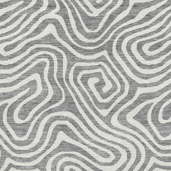 HomeRoots 10' Gray and Ivory Abstract Area Rug - Washable, UV Protected, Durable Design for Modern Spaces 680873