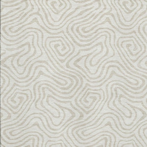 HomeRoots 5' X 8' Ivory & Beige Abstract Area Rug - Washable, UV-Protected, Durable for Homes with Kids & Pets 680875