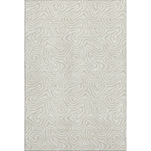 HomeRoots 10' X 14' Abstract Ivory and Beige Area Rug - Washable, UV Protected, Family Friendly for Any Space 680879