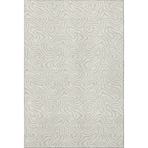 HomeRoots 10' X 14' Abstract Ivory and Beige Area Rug - Washable, UV Protected, Family Friendly for Any Space 680879
