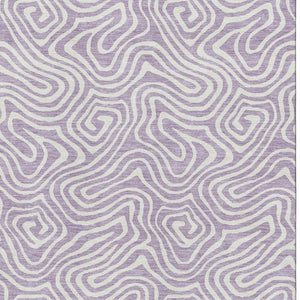 HomeRoots 5' X 8' Stylish Lavender & Ivory Abstract Area Rug - Washable, Stain-Resistant, UV Protected Beauty! 680881