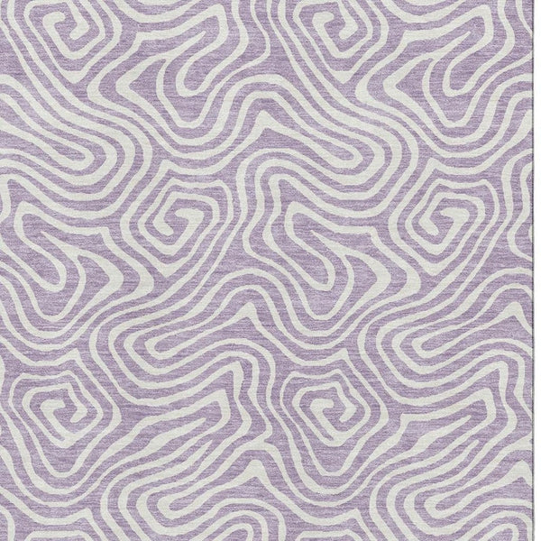 HomeRoots 5' X 8' Stylish Lavender & Ivory Abstract Area Rug - Washable, Stain-Resistant, UV Protected Beauty! 680881