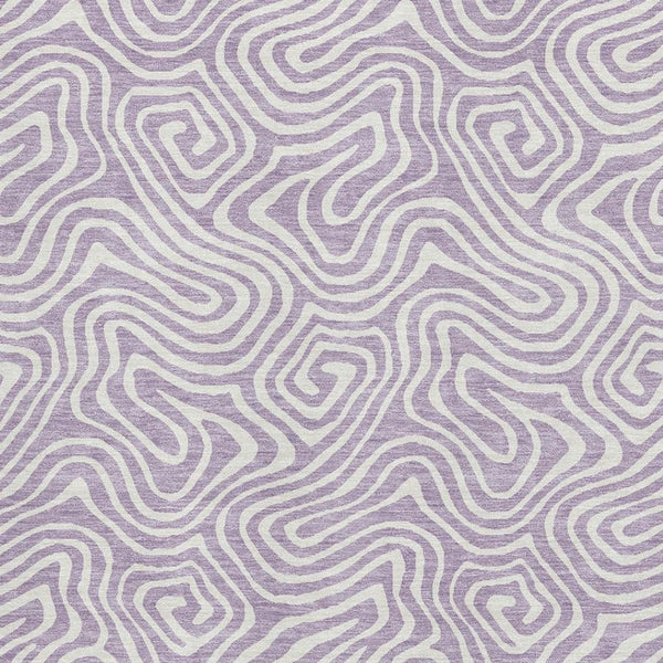 HomeRoots 9' X 12' Abstract Lavender and Ivory Area Rug - Washable, UV-Protected, Pet-Friendly Design for Homes 680884