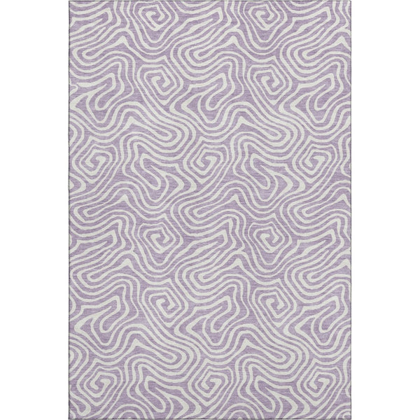 HomeRoots 10' X 14' Lavender & Ivory Abstract Area Rug - Durable, Washable, UV-Protected for Stylish Spaces 680885