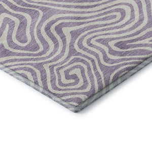 HomeRoots 10' X 14' Lavender & Ivory Abstract Area Rug - Durable, Washable, UV-Protected for Stylish Spaces 680885