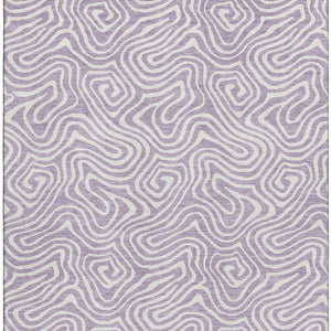 HomeRoots 10' X 14' Lavender & Ivory Abstract Area Rug - Durable, Washable, UV-Protected for Stylish Spaces 680885