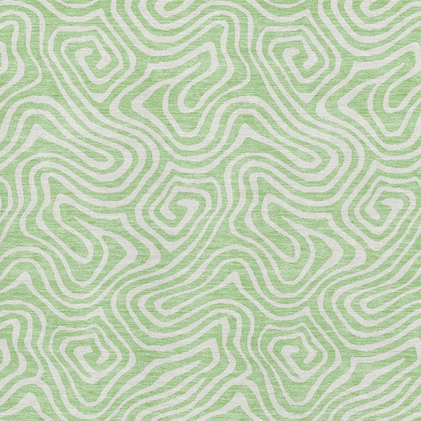 HomeRoots 5' X 8' Stylish Mint Green & Ivory Abstract Area Rug - Washable, UV Protected, Family-Friendly Design 680887