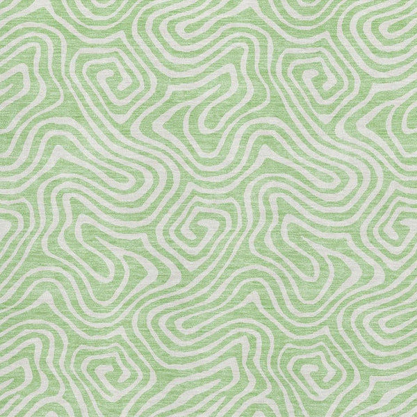 HomeRoots 9' X 12' Mint Green and Ivory Abstract Area Rug - Washable, UV Protected, Perfect for High-Traffic Spaces 680890