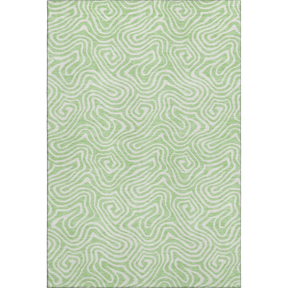 HomeRoots 10' X 14' Mint Green & Ivory Abstract Area Rug – Stylish, Durable, Washable, UV Resistant for Homes 680891