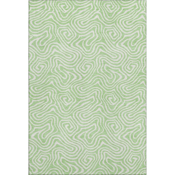 HomeRoots 10' X 14' Mint Green & Ivory Abstract Area Rug – Stylish, Durable, Washable, UV Resistant for Homes 680891