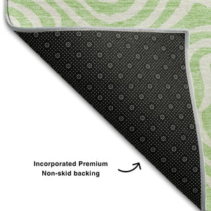 HomeRoots 10' X 14' Mint Green & Ivory Abstract Area Rug – Stylish, Durable, Washable, UV Resistant for Homes 680891