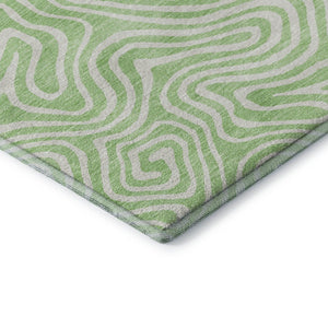 HomeRoots 10' X 14' Mint Green & Ivory Abstract Area Rug – Stylish, Durable, Washable, UV Resistant for Homes 680891