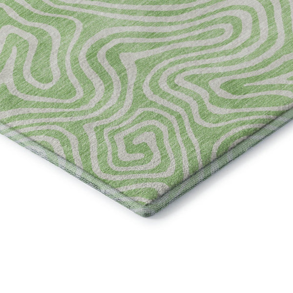 HomeRoots 10' X 14' Mint Green & Ivory Abstract Area Rug – Stylish, Durable, Washable, UV Resistant for Homes 680891