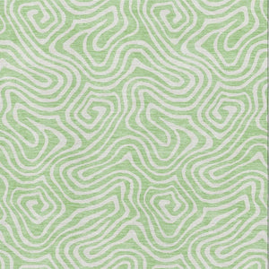 HomeRoots 10' X 14' Mint Green & Ivory Abstract Area Rug – Stylish, Durable, Washable, UV Resistant for Homes 680891