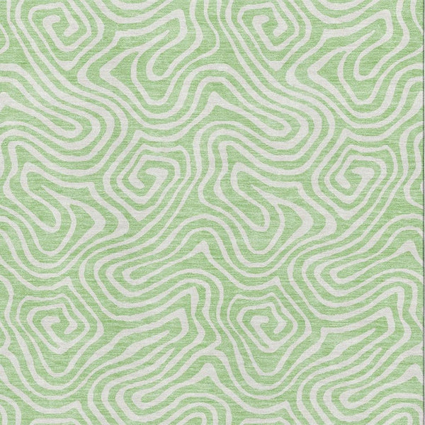 HomeRoots 10' X 14' Mint Green & Ivory Abstract Area Rug – Stylish, Durable, Washable, UV Resistant for Homes 680891
