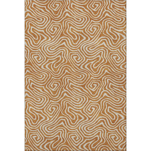 HomeRoots 5' X 8' Rust and Beige Abstract Area Rug - Durable, Washable, UV-Protected for Modern Living Spaces 680893