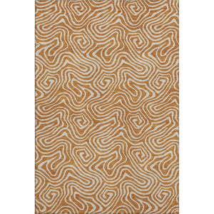 HomeRoots 8' X 10' Modern Rust & Beige Abstract Area Rug – Washable, Stain-Resistant, UV Protected Design 680895