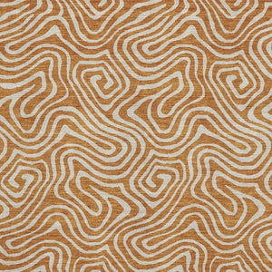 HomeRoots 8' X 10' Modern Rust & Beige Abstract Area Rug – Washable, Stain-Resistant, UV Protected Design 680895
