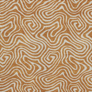 HomeRoots 9' X 12' Stunning Rust and Beige Abstract Area Rug - Washable, UV Protected, Stain Resistant & Durable 680896
