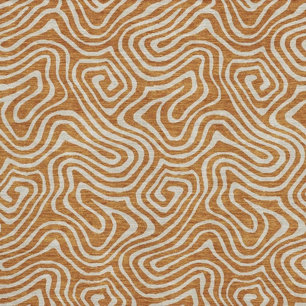 HomeRoots 9' X 12' Stunning Rust and Beige Abstract Area Rug - Washable, UV Protected, Stain Resistant & Durable 680896