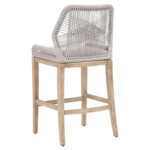 Essentials for Living Loom Barstool Woven Polypropylene Rope Seat Aluminum Frame Coastal Kitchen Bar Stool 6808BS.WTA/PUM/NG