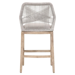 Essentials for Living Loom Barstool Woven Polypropylene Rope Seat Aluminum Frame Coastal Kitchen Bar Stool 6808BS.WTA/PUM/NG