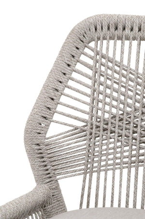 Essentials for Living Loom Barstool Woven Polypropylene Rope Seat Aluminum Frame Coastal Kitchen Bar Stool 6808BS.WTA/PUM/NG