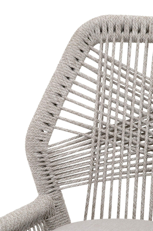 Essentials for Living Loom Barstool Woven Polypropylene Rope Seat Aluminum Frame Coastal Kitchen Bar Stool 6808BS.WTA/PUM/NG