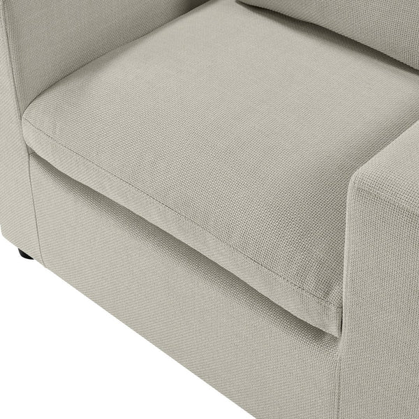 English Elm Cassandra Plush Modern Armchair with Down-Fiber Cushions, Removable Covers & Solid Wood Legs Beige B050P400267