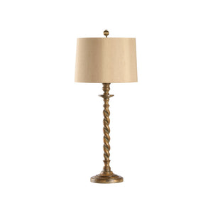 Chelsea House Barley Hand-Carved Italian Buffet Lamp With Antique Green Barley Twist Column, Compact 31" H 68090