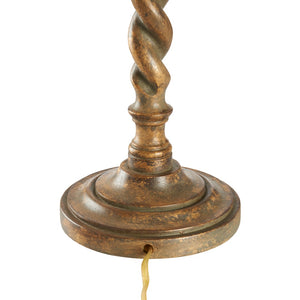 Chelsea House Barley Hand-Carved Italian Buffet Lamp With Antique Green Barley Twist Column, Compact 31" H 68090