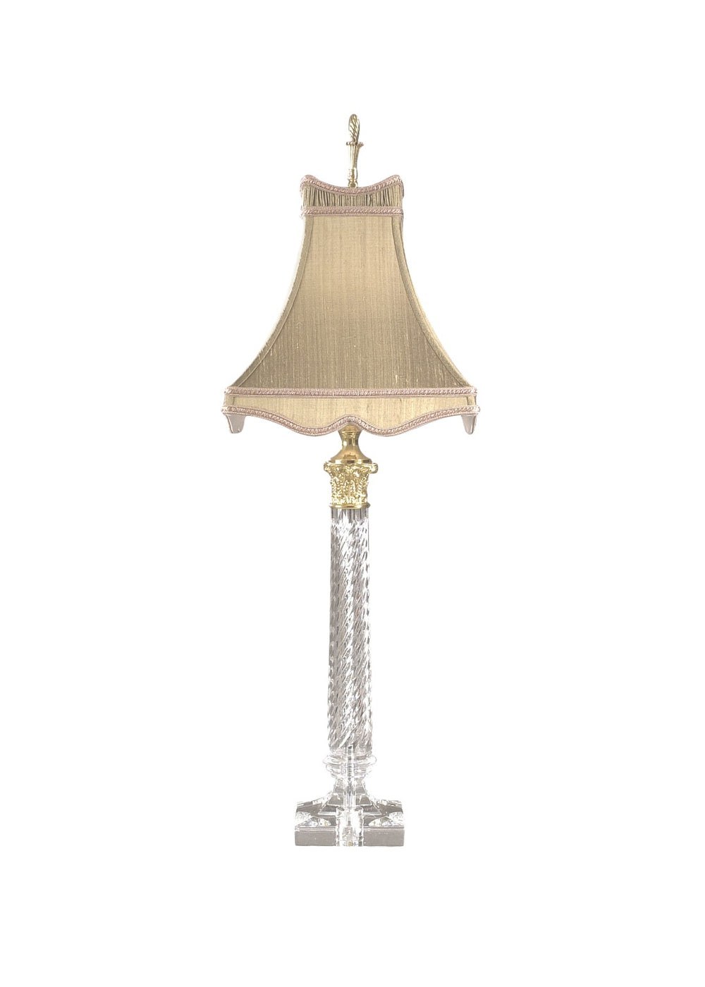 Chelsea House Twist Italian Crystal Accent Lamp With Brushed Brass Base — 30" Sculptural Ambient Light For Tables 68091