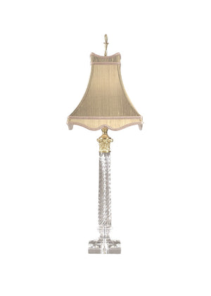 Chelsea House Twist Italian Crystal Accent Lamp With Brushed Brass Base — 30" Sculptural Ambient Light For Tables 68091