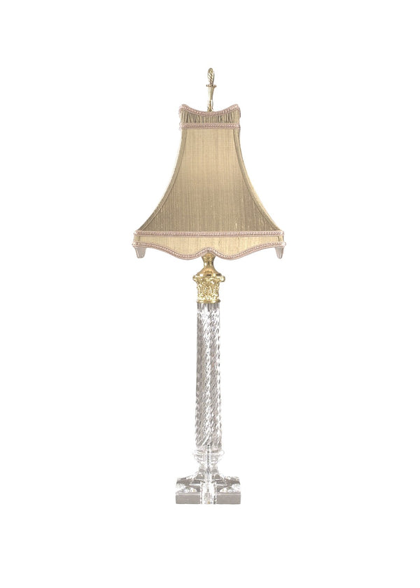 Chelsea House Twist Italian Crystal Accent Lamp With Brushed Brass Base — 30" Sculptural Ambient Light For Tables 68091