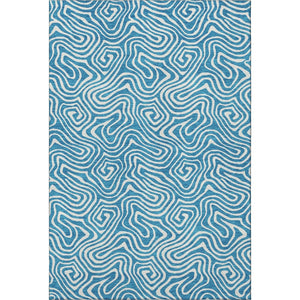 HomeRoots 5' X 8' Teal and Ivory Abstract Area Rug - Stylish, Washable, UV-Protected for Modern Living Spaces 680911