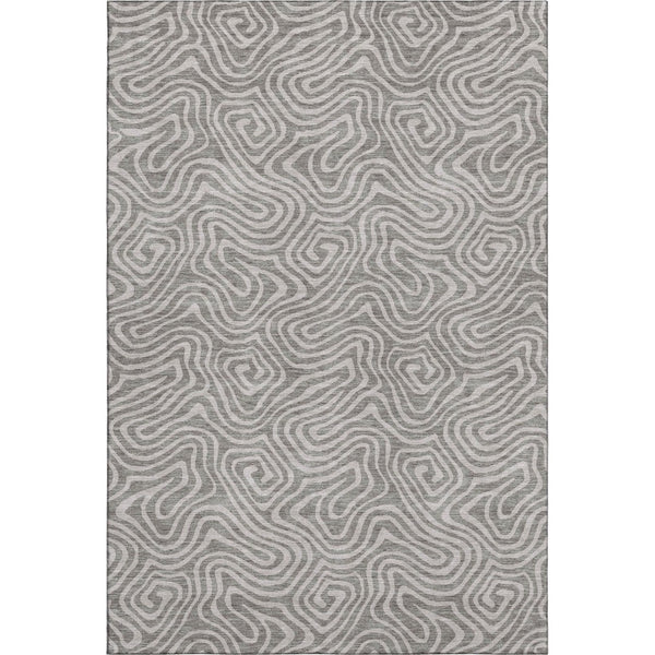 HomeRoots 8' X 10' Abstract Taupe & Ivory Area Rug - Washable, UV-Protected, Durable for Family Spaces! 680919