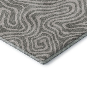HomeRoots 8' X 10' Abstract Taupe & Ivory Area Rug - Washable, UV-Protected, Durable for Family Spaces! 680919
