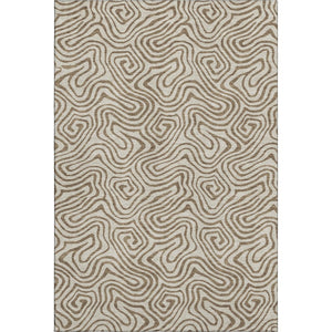 HomeRoots 9' X 12' Beige and Brown Abstract Area Rug - Washable, UV-Protected, Stain-Resistant & Stylish! 680932