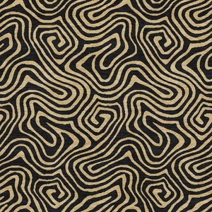 HomeRoots 5' X 8' Black And Gold Abstract Area Rug – Stylish, Washable, UV-Protected for Modern Living Spaces 680935