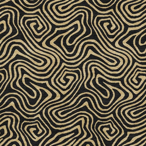 HomeRoots 8' X 10' Black And Gold Abstract Washable Area Rug – Durable, UV Protected, Modern Design for Any Room 680937