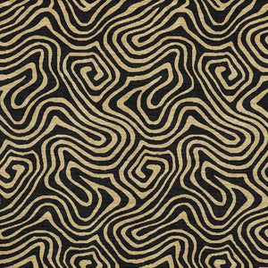 HomeRoots 9' X 12' Black and Gold Abstract Area Rug - Washable, UV-Protected, Modern Design for Any Space 680938