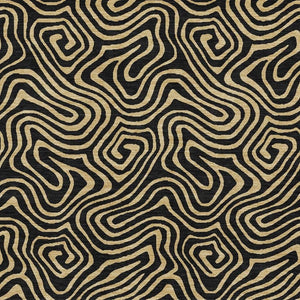 HomeRoots 10' Black and Gold Abstract Washable Area Rug - Stylish, Durable, UV-Protected for Modern Spaces! 680939