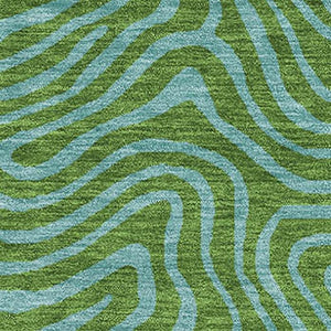 HomeRoots 5' X 8' Modern Green & Sky Blue Abstract Area Rug - Washable, UV Protected & Stain Resistant Design 680947