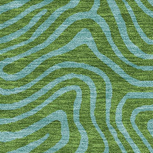 HomeRoots 8' X 10' Green & Sky Blue Abstract Washable Area Rug with UV Protection for Busy Homes & Style 680949